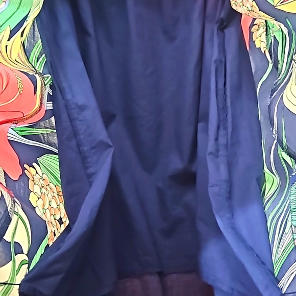 Talbots Navy Floral Midi High-Low Dress Size 10P - Picture 7 of 13